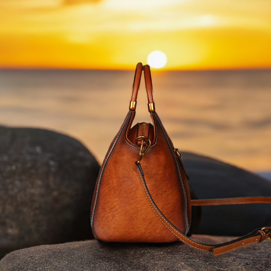 ArtisanCraft™ Genuine Embossed Leather Top Handle Bag