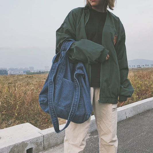 DenimPro™ Extra-Large Canvas & Denim Tote – High-Capacity Everyday Bag