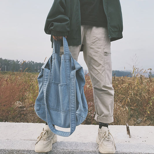 DenimPro™ Extra-Large Canvas & Denim Tote – High-Capacity Everyday Bag