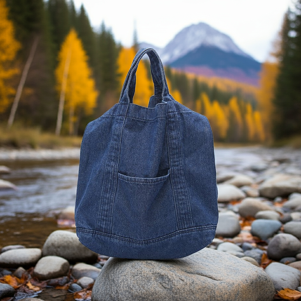 DenimPro™ Extra-Large Canvas & Denim Tote – High-Capacity Everyday Bag