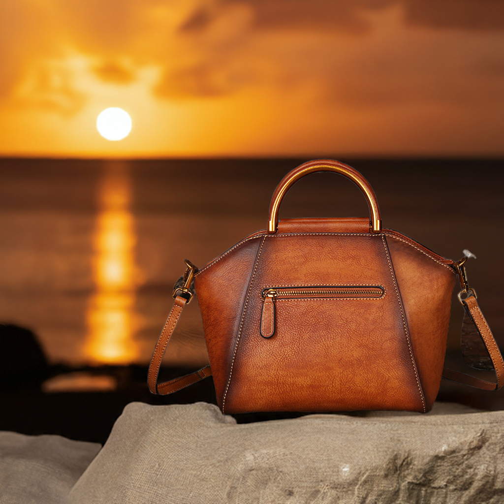 ArtisanCraft™ Genuine Embossed Leather Top Handle Bag