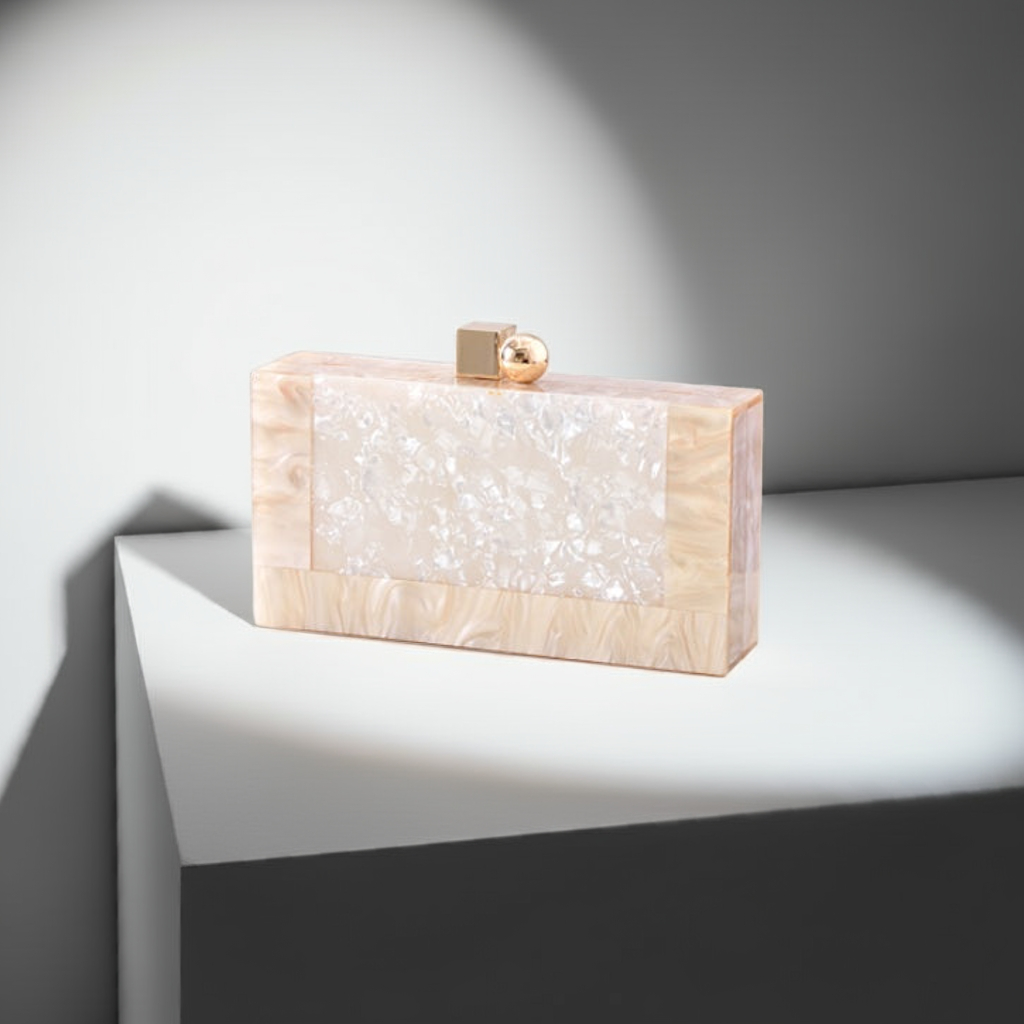 Monteeco Alba Mottled White Acrylic Handbag