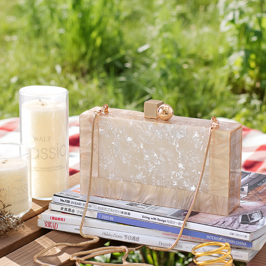 Monteeco Alba Mottled White Acrylic Handbag